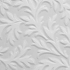 Anaglypta High Leaf Vinyl Wallpaper RD80026 Embossed Botanical White Paintable