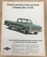 Chevrolet auto truck print ad 1966 original vintage 1960s  1967 model pickup