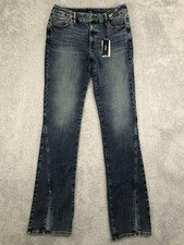 Express Jeans Womens L Long (31x35) Skyscraper Mid Rise Ultra Hyper Stretch Blue