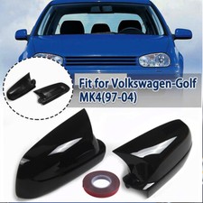 Pair Fit for VW Golf Mk4 1997-2004 Door Wing Mirror Cover Cap	Glossy Black
