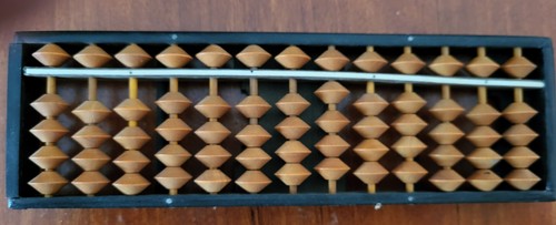 Vtg japanese wooden abacus - wooden,