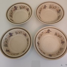 4 X Royal Doulton Harvest Garland Dessert / Fruit Bowl  15 x 4.5cm Lambethware