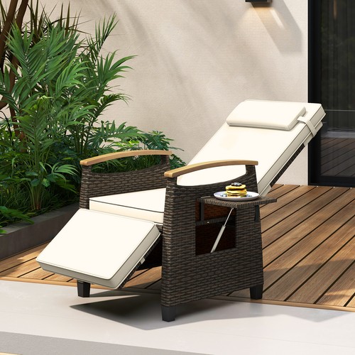 Patio rattan lounge chair - rattan,