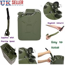 20L Metal Jerry Can Green Car Storage Fuel Petrol Diesel Container & Flexi Spout