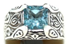 Mens Vintage luk Blue Topaz
