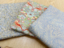 FAT QUARTER FABRIC BUNDLE - William Morris Grey Floral Bird Print Fabric