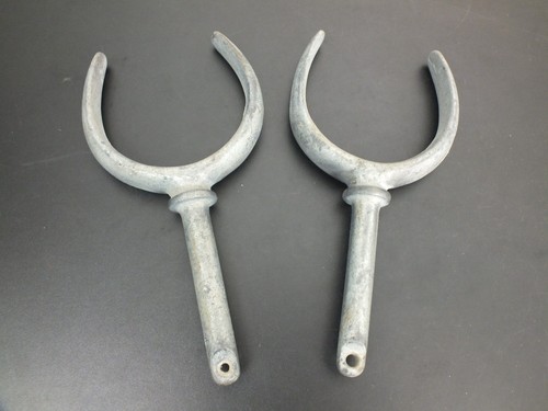 Pair vintage galvernised steel - pair,