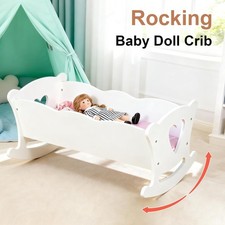 White Doll Bed Wooden Dolls