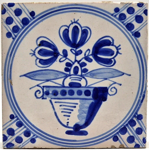 Antique hand painted delft - painted,
