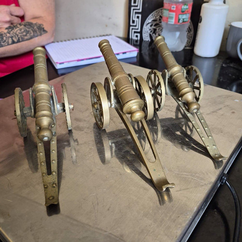 Brass model cannons - brass, 3