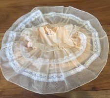 Marthas Miniatures Party Dress Peach Tiered Full Circle Frilly Lace Baby 3 Mos