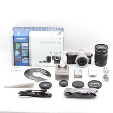 2195shot【MINT w/Box】OLYMPUS PEN E-PL7 Silver 16.1MP DSLR Double Lens kit Japan