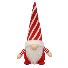 Cute Christmas Red & White Stripe Hat Gonk Nordic Gnome 34cm Tall Weighted Base