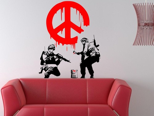 Banksy graffiti cnd peace - banksy, 'cnd