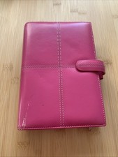 Vintage Filofax 5”x7.5”Classic Organizer In Pink Italian Leather, with inserts