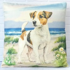 Jack Russell Terrier Cushion Cover Decorative Seaside Novelty Animal Print Gift