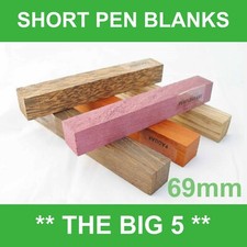 SHORT 69MM EXOTIC WOOD PEN BLANKS WOODTURNING PEN BLANKS ** THE BIG 5 ** ZEBRANO