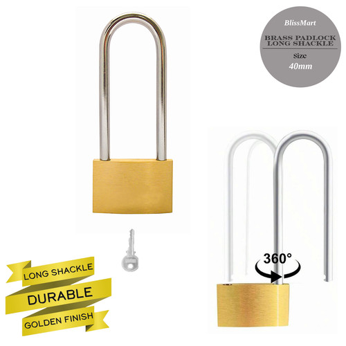 Long shackle padlock with keys - shackle,