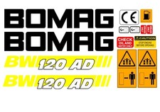 BOMAG BW 120AD-4 VIBRATING ROLLER DECALS STICKERS