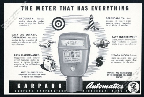 1950 karpark parking meter - 1950,