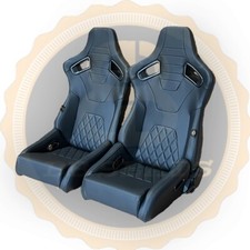 Pair BB6 GT Diamond Stitch Reclining Bucket Seats + Subframes Direct Fit BMW E36
