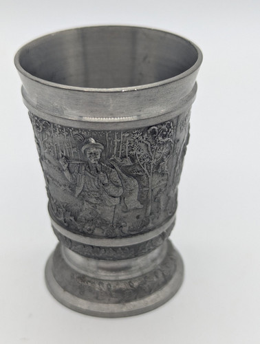 Pewter goblet cup with - pewter,