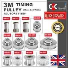 3M 3GT 10mm Timing Belt Smooth Tooth Idler Drive Pulley 15 16 20 24 30 36 48 60T