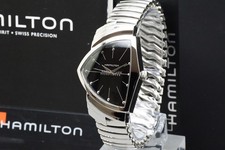 *Near MINT / BOX* HAMILTON Ventura H244112 Black Dial Men's Quartz Watch