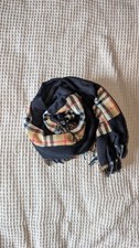 Black And Brown Large Scarf Wool Feel Burberry-like Pattern Tartan
