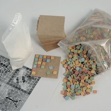 Mosaic Coaster Making Kit - School Arts & Craft Set 24 Boards Multiple Colours