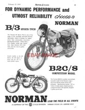 1959 Advert NORMAN B/3 Sports & B2C/S Competition Model Motorcycle Print Ad 730F