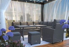 Garden Dining Set RESSAMO Rattan Modern Furniture Terrace Patio DAKO®
