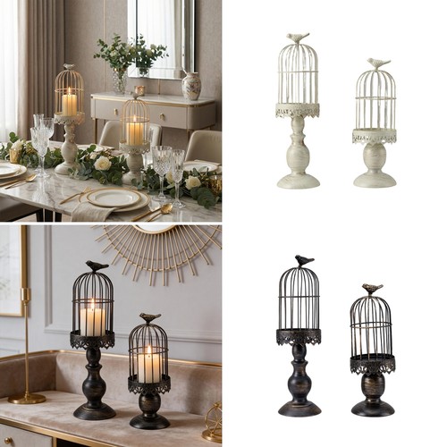 2pcs vintage birdcage candle - vintage,