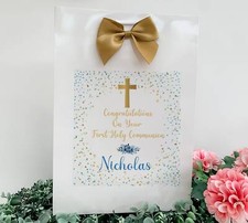 Personalised First Holy Communion Gift Bag With Name Age Relationship,
