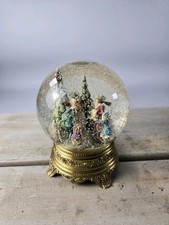 VTG 1990 Franklin Mint Carolers Snow Globe Music Box I'm Dreaming Of A White Chr