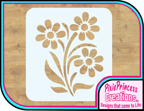 Flower pattern stencil - d,