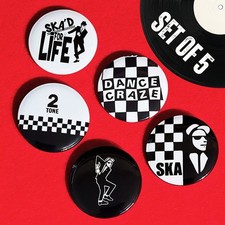 2 Tone SKA Set of 5 pin badges