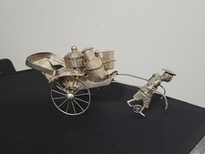 Antique Wang Hing & Co Chinese Export .900 Silver Rickshaw Cart Miniature 195g