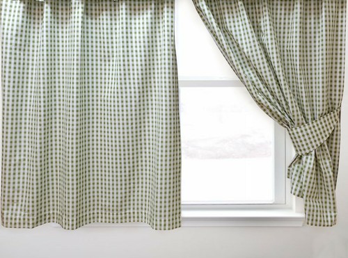 Gingham check sage bedding - gingham,
