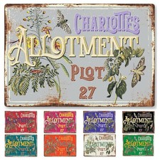 Personalised Allotment Sign Metal Garden Vegetable Patch Wall Door Decor Plaque