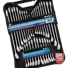 Combination SPANNER hand WRENCH Set in Metric & AF with Stubby SPANNERS. 32pc