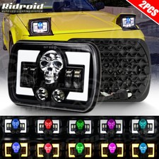 5x7 / 7x6'' RGB LED Headlights Hi-Lo Beam DRL Headlamp for Toyota MR2 1985-1995