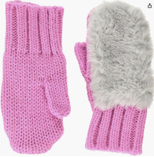 HATLEY FAUX FUR MITTENS - PINK
