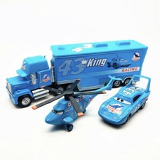 3PCS Disney Pixar Cars NO.43 Dinoco King Mack Truck + Car + Helicopter 1:55 Toy