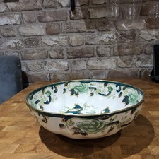 Masons Chartreuse Large 10.5 Inch Diameter fruit / Salad Serving Bowl 