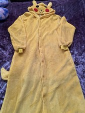 Unisex Adult Pikachu All in one One-piece Fancy Dress Pajama Suit Romper