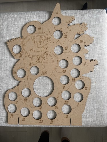 Wooden mdf snowman - wooden,