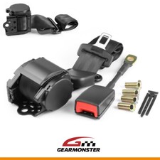 Black 3 Point Inertia Seat Belt For BMW 3 SERIES E20 E30 E36 E46 E90 E91 E92