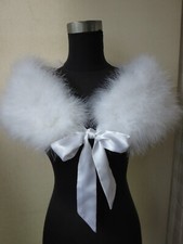 Real Ostrich Feather Fur Shrug Shawl Bride Wedding Party Cape Anniversary Sale