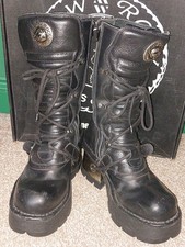 New Rock Chunky Black Mid Calf